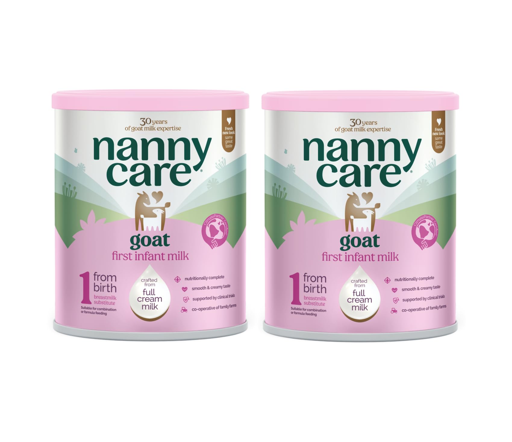 NannycareGoat Based First Infant Milk – Stage 1 (From Birth) | Baby Powder Made from Whole Goats Milk | Nutritionally Complete Formula for Combination or Bottle Feeding – 800g (2 Pack)