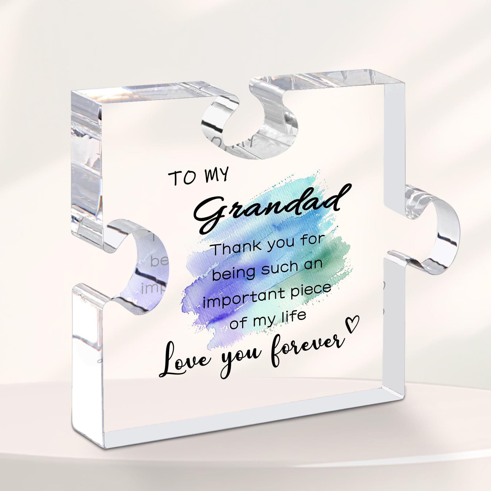 Yasrlvun Grandad Gifts From Grandkids Plaques 4X4" Father's Day Gifts For Presents For Grandpa Best Gifts Birthday Gifts For