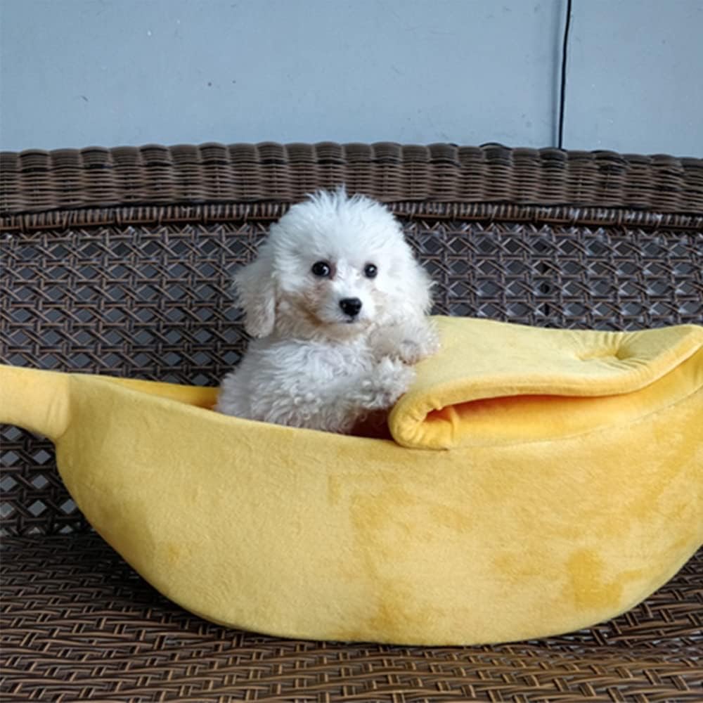 Pet Bed, Warm Little pet Animal Bed, Guinea Pig, Hamster Cotton nest, Hedgehog, Rat, Chinchilla Guinea Habitat Mini House, pet Bed Soft cat Hug Bed, Cute Banana cat Bed House