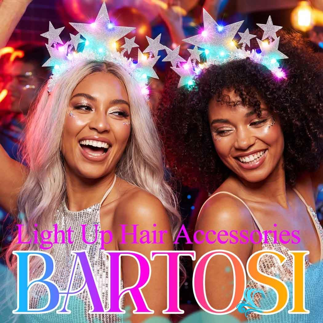 BARTOSI Light Up Star Headband LED Star Headbands Glow Costume Hair Accessories for Women and Girls - Image 6