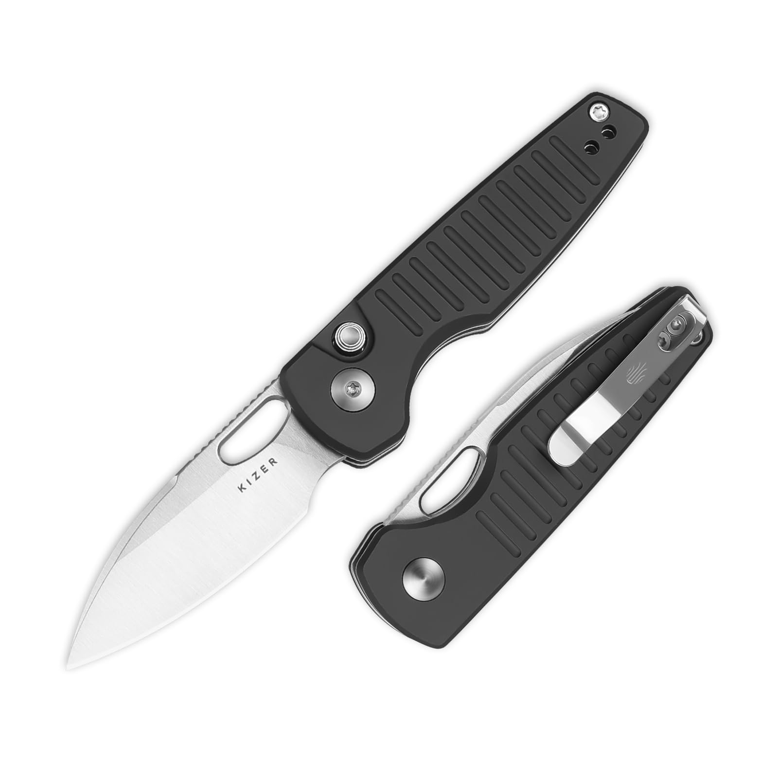 Kizer Parakeet EDC Pocket Knife, 2.46" Nitro-V Blade Folding Knife with Aluminum Handle, Thumb Hole Opener Small EDC Knives for Men Women Camping