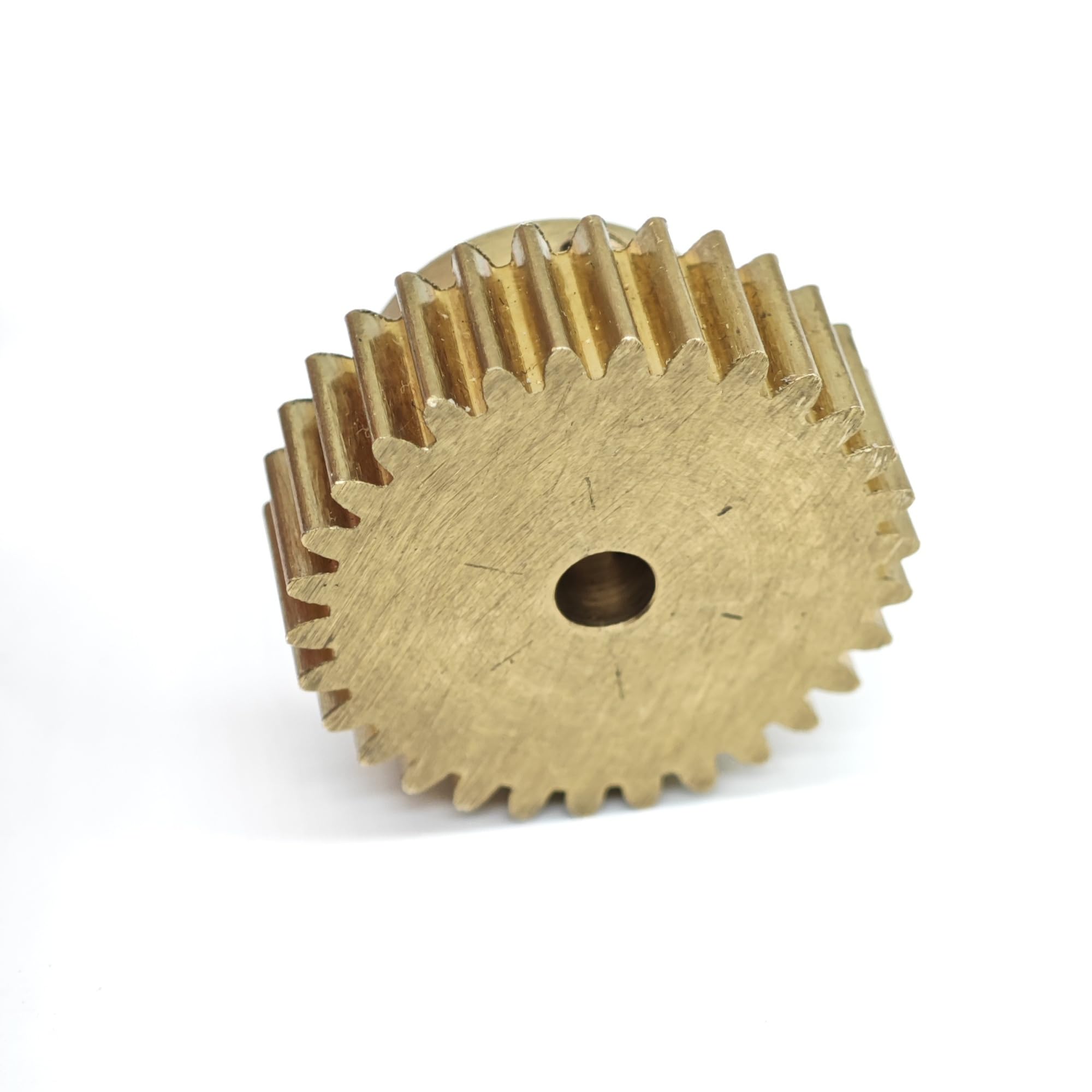 GTPBAO 0,6 Modul 120 Zähne Kupfer-Stirnrad 3 mm 3,17 mm 4 mm 5 mm 6 mm 6,35 mm 8 mm 10 mm Bohrung 0,6M 120T zylindrisches Zahnrad mit Stufe Welle Hardware(3mm bore)