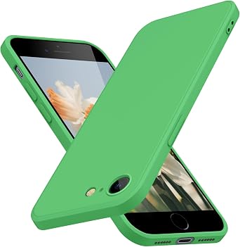 for iPhone SE Case 3rd and 2nd gen, iPhone 8 Case/iPhone 7 Case Liquid Silicone,Full Body Protective,Soft Shockproof Anti Scratch Case for iPhone SE3 Phone case Slim Fit 4.7in Gree JUS01-34