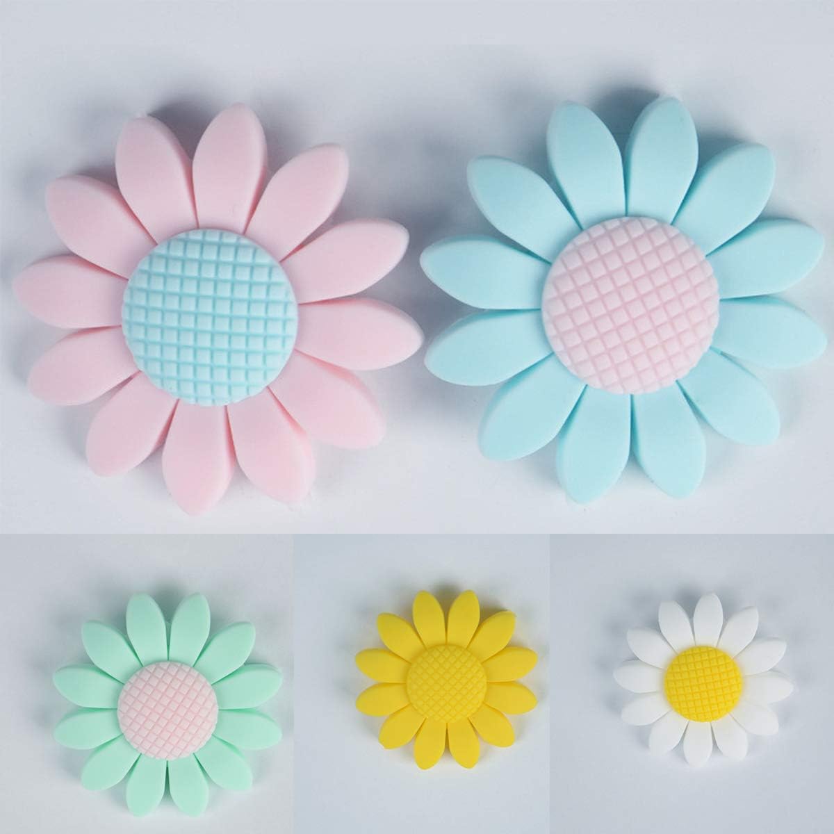 Silicone Sunflower Bead for Pen Silicone Animal Flower Beads for Keychain DIY Beading Mom Woman Craft Jewelry lanyard Pendant Making