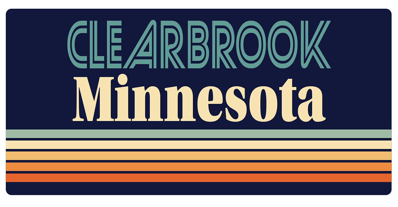 Clearbrook Minnesota 5 x 2.5-Inch Fridge Magnet Retro Design