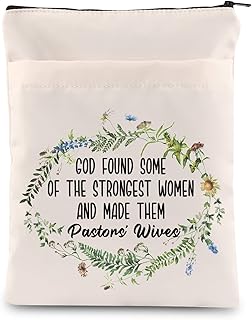 Zuo Bao Pastors Wife Gift Faith Book Sleeve Religious Book Cover Pastor Appreciation Gift God Found Some of The Strongest Women Waterproof Zipper Pouch (God found)