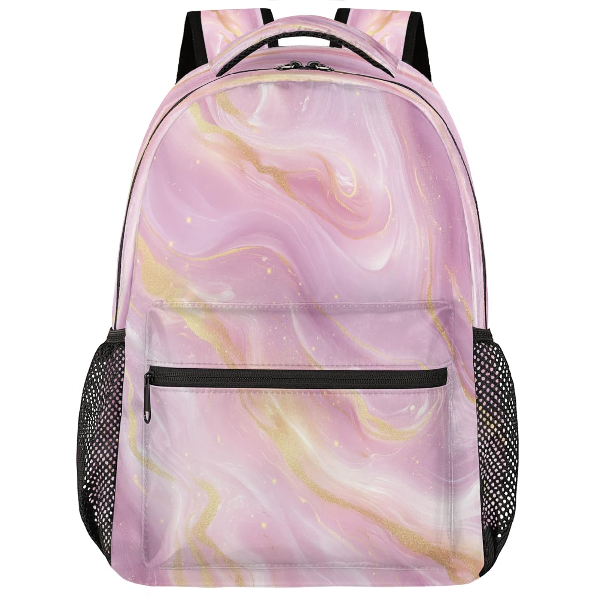 Mochila escolar para estudiantes ligera estilo mármol lavanda 8