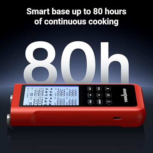Miniatura 7 de ThermoMaven Termómetro inalámbrico inteligente para carne de 3000 pies, alcance sub-1G, 6 sensores de precisión certificada por NIST, 2 sondas