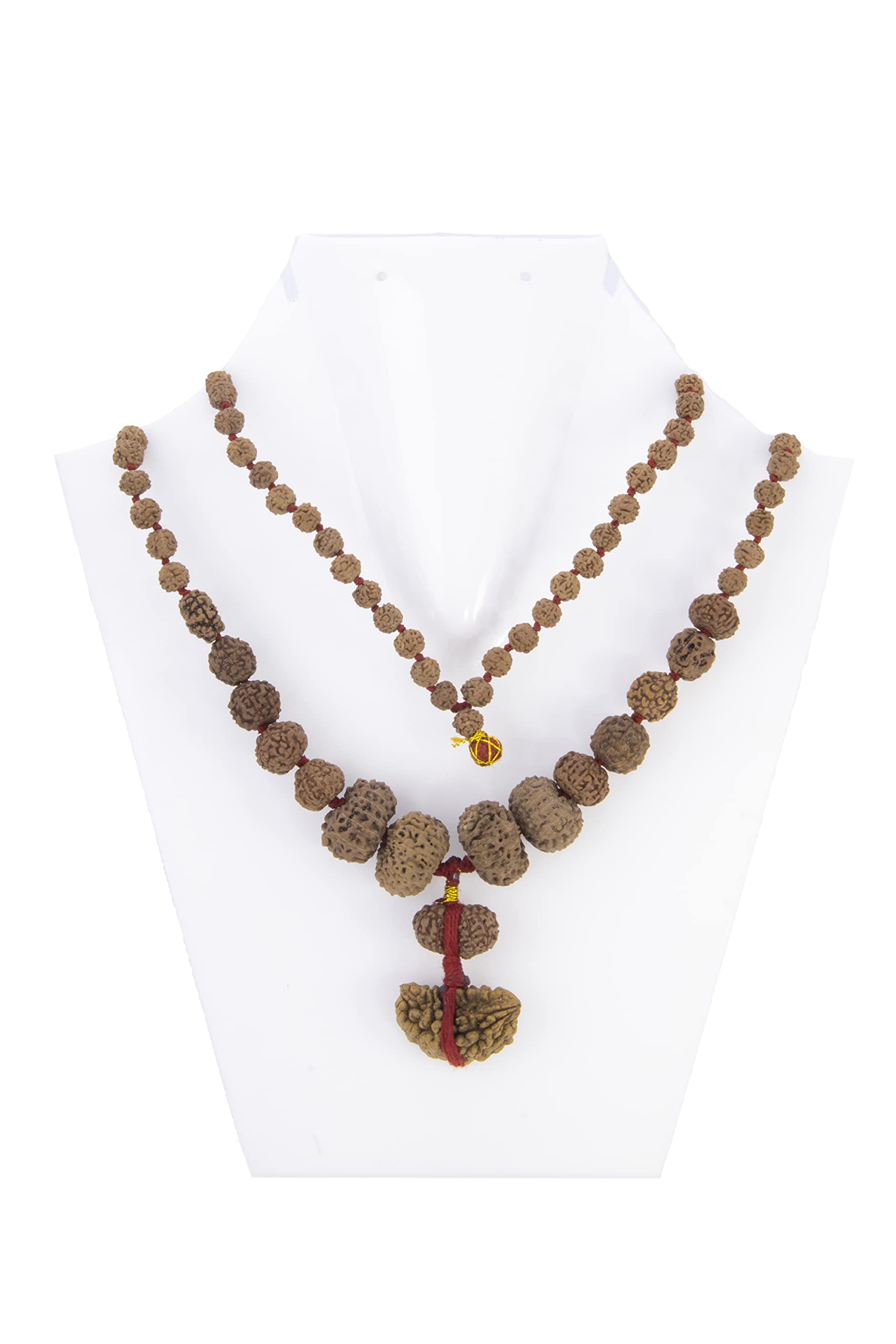 ShivaRatna 1-14 Mukhi + Gauri Shankar + Ganesh Rudraksha + 5 Mukhi Mala (Siddha Rudraksha Mala) Total 108+1 Beads