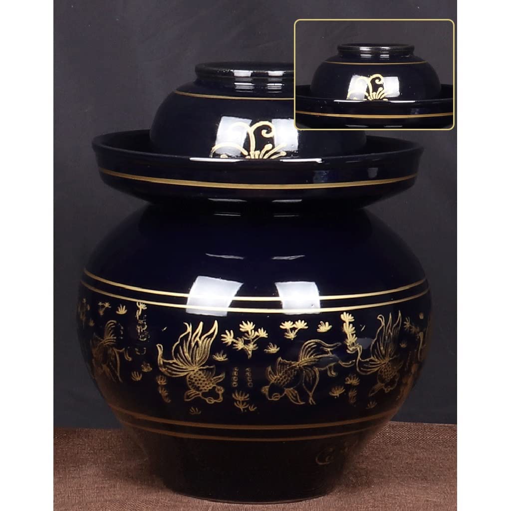 Tradycyjny chiński ceramiczny garnek do fermentacji, słoik do kiszenia z pokrywką z uszczelką wodną, duży pogrubiony ceramiczny słoik do kiszenia, pojemniki do przechowywania kimchi B (B)