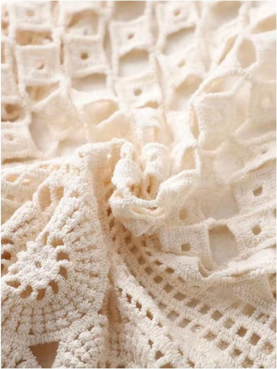 SweatyRocks Women's Hollow Out Sleeveless Sweater Vest Crochet Knit Open Front Cardigan - Image 4