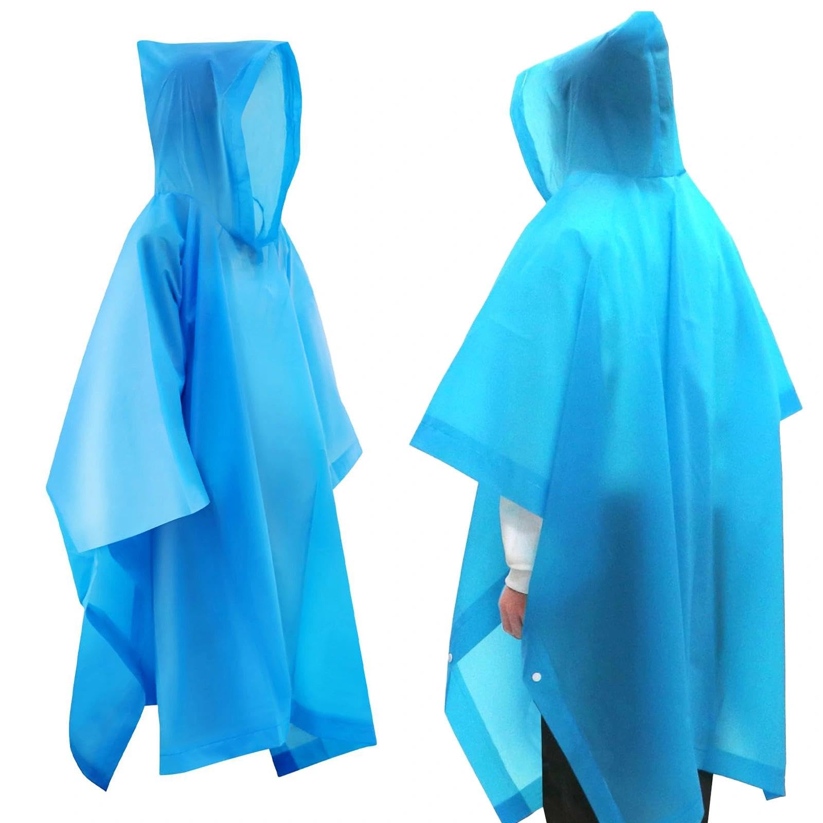 Mantellina Pioggia Bambino Impermeabile In Eva | Poncho Con Cappuccio Riutilizzabile Per Trekking E Giochi All'Aperto