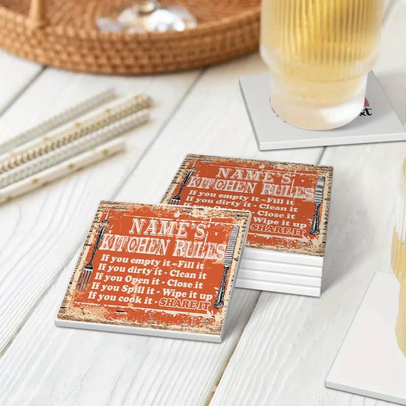 Miniatura 5 de NAME'S KITCHEN RULES - Posavasos retro para cocina, bar, pub, cafetería, decoración de 9 x 12 pulgadas, placa de metal, decoración para el hogar,