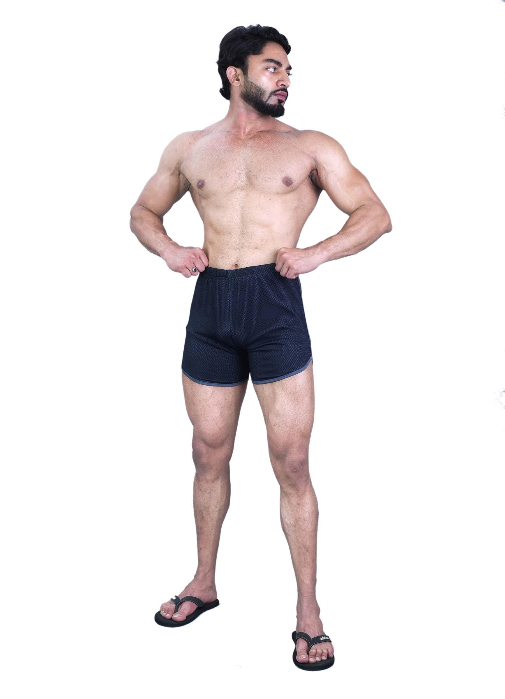 keepfit Men's Grey-Black mesh Swim Shorts-picture-35