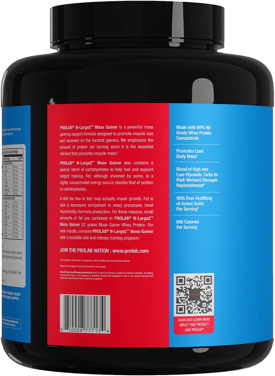 ProLab N-Large2 Mass Gainer - Powerful Mass Gaining Support Formula - Promotes Muscle Size, Growth, and Recovery - New (Vanilla Cupcake