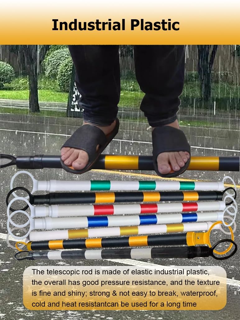 10 Cintas de Barrera de Conos de tráfico retráctiles - Barra de Cono de Seguridad telescópica de 1,5 a 3 Metros, Reflectantes en Amarillo y Negro, Control de tráfico Duradero, solución de se