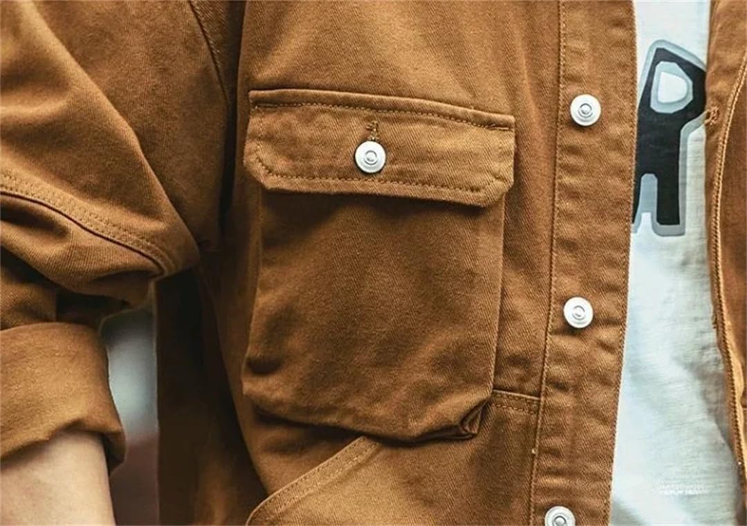 Męskie Guziki Luźne Japońskie Retro Cowgirl Elatic Low Cost Odzież Kurtki Dżinsowe