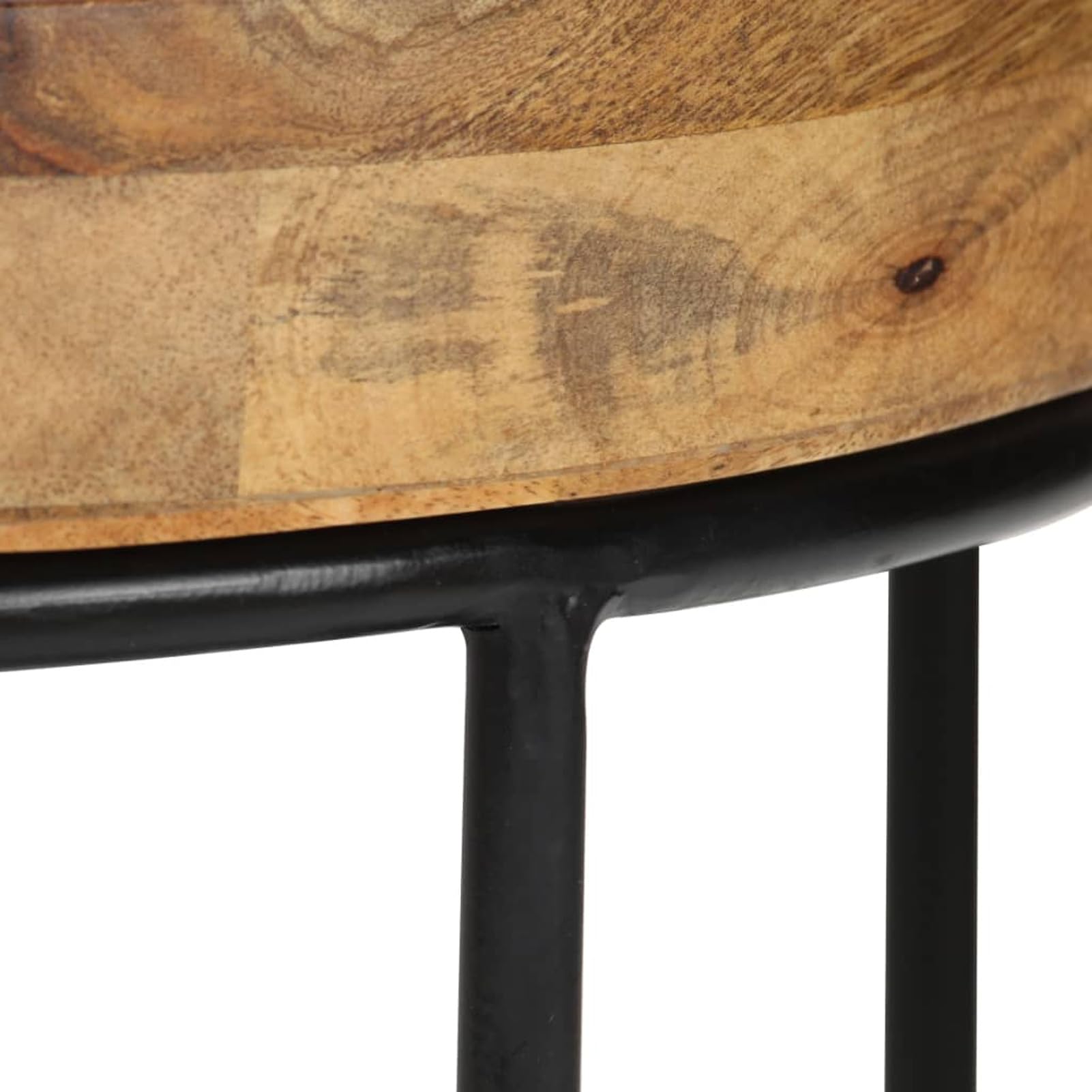 Homgoday Table basse en bois massif et acier 50 x 40 cm, table d'appoint, table d'appoint pour salon, salle de réception d'invités, chambre à coucher et mobilier de bureau