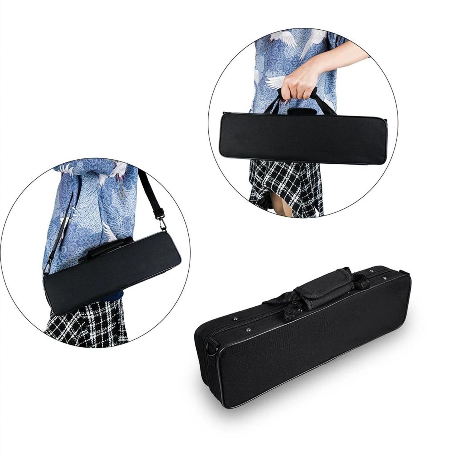 Flauta Plateada, 16 Agujeros, Llave C, Kit De Flauta Niquelada De Cuproníquel Con Bolsa De Cuero Portátil Flauta Travesera Kit