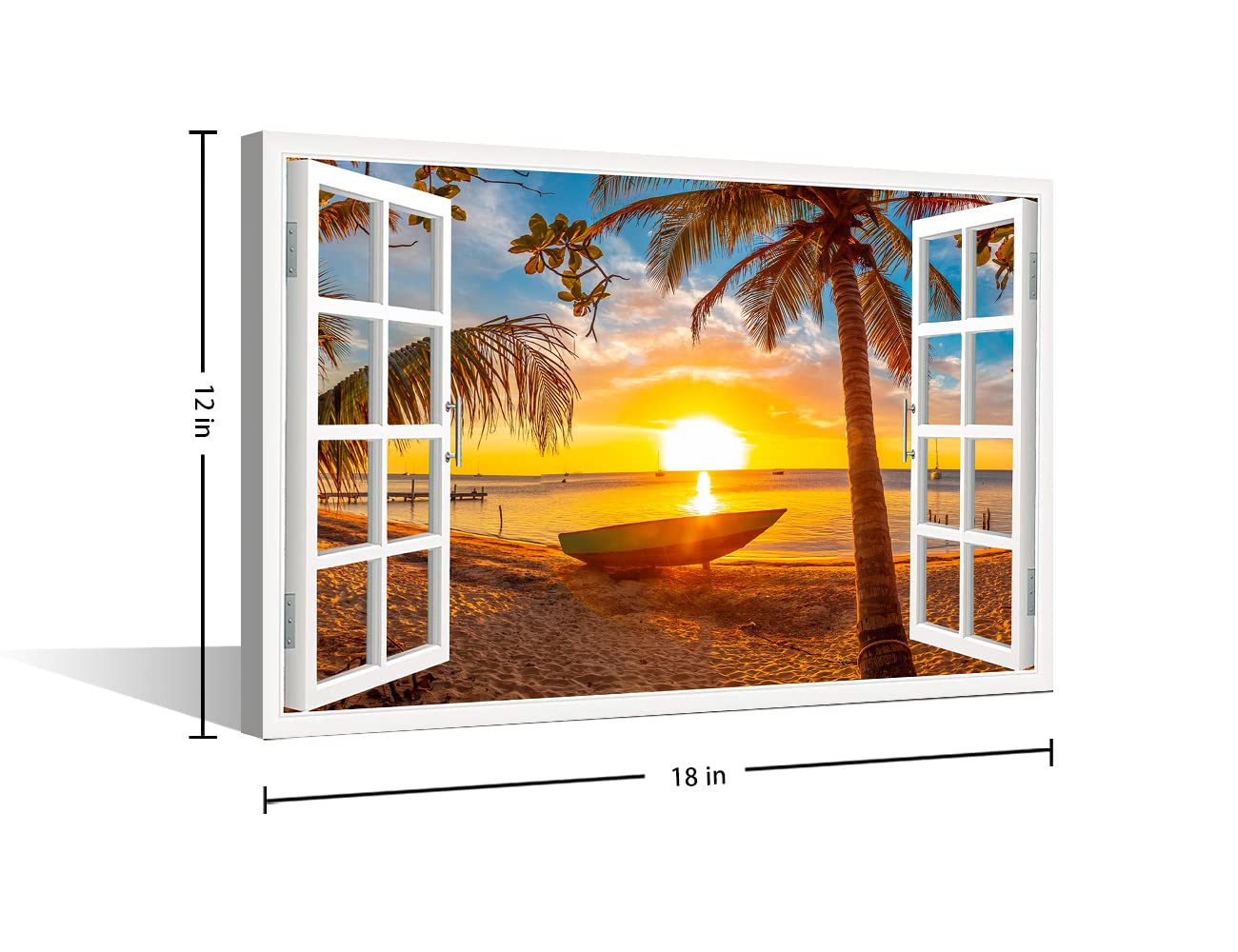 Window View Print Artwork Blue Ocean Sea Wall Art - Image 2