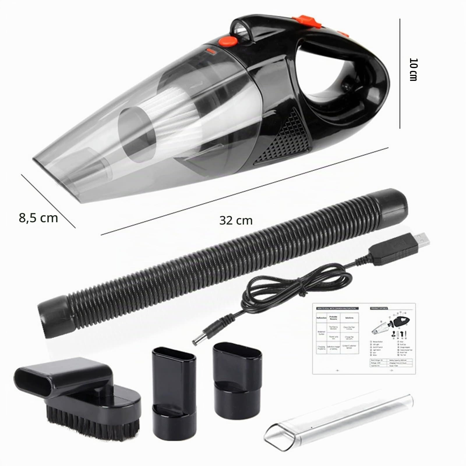 MEIION oryzom Aspirapolvere portatile V1 Pro – Motore ultra potente da 33.000 giri/min per prestazioni eccezionali Aspirapolvere senza fili con illuminazione a LED