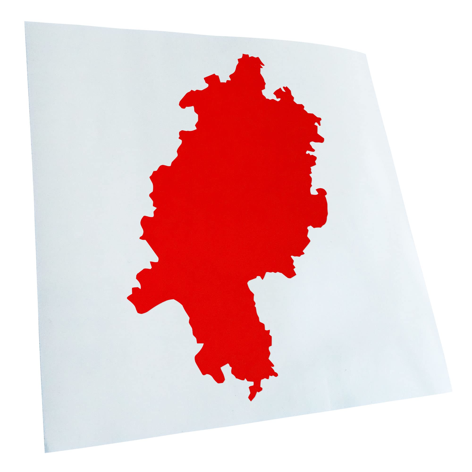 Kiwistar - Car Sticker - Red - 24 x 16 cm Hessen Germany Silhouette - Rear Window Car Sticker Weatherproof for Car Truck Moped Truck - Sticker Exterior Self-Adhesive Tuning Accessories for Window