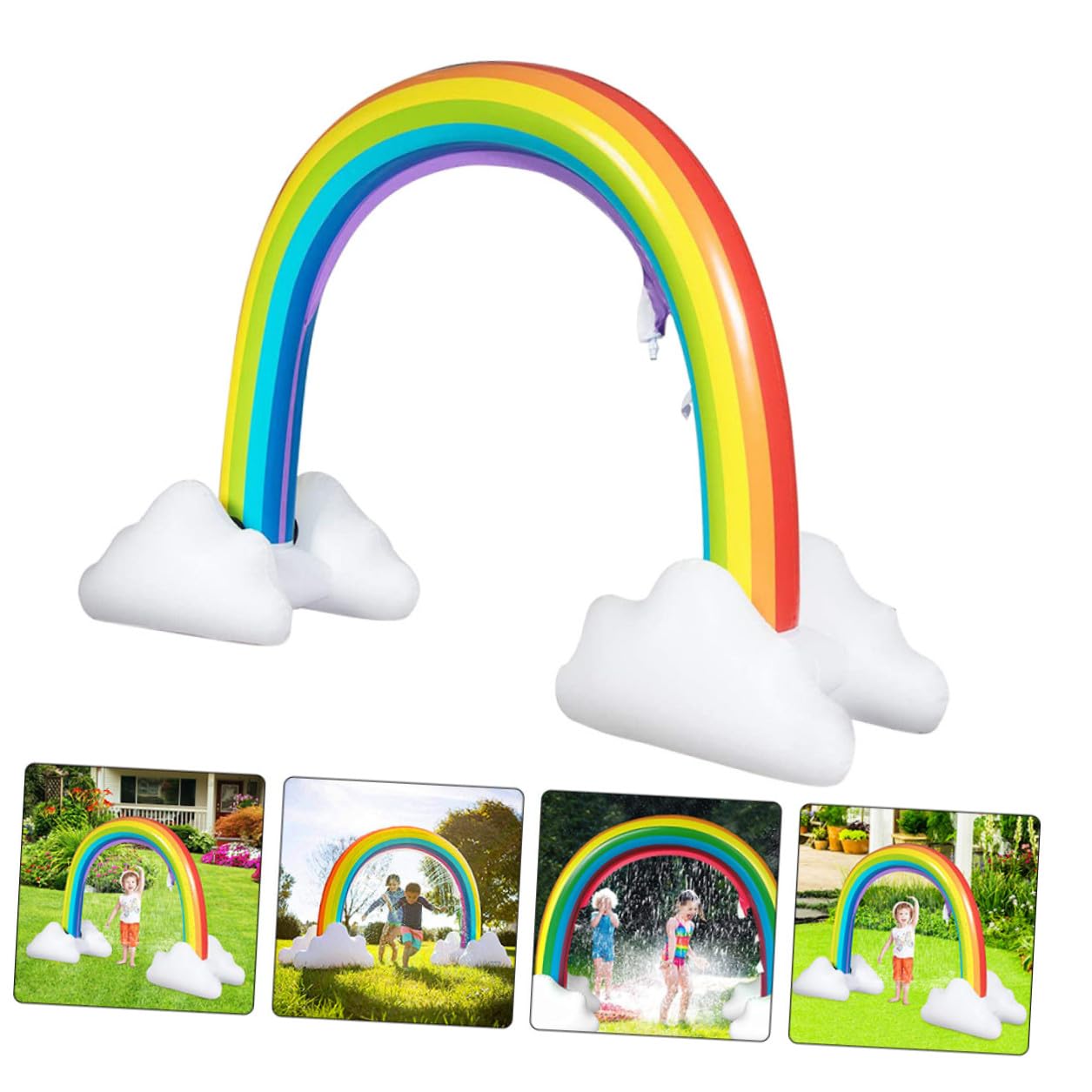 Arco Acqua Gonfiabile Arcobaleno Pvc 1 Pezzi, Gioco Estivo | Festa Estiva, Prato e Party in Spiaggia, Giocattolo da Esterno per Ragazzo Ragazza, Robusto e Alta Resistenza
