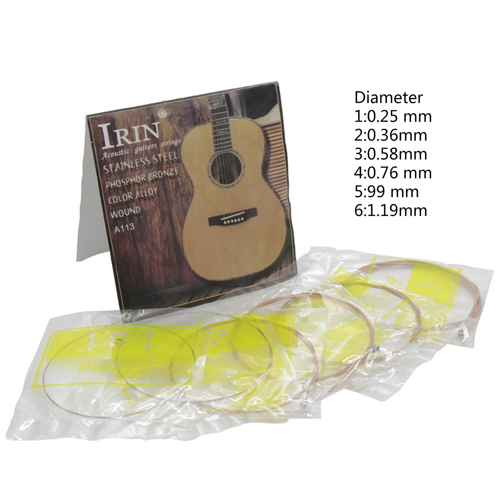 Set 6 Corde Per Chitarra Acustica Kwmobile | Acciaio | Numerate | Spessori Diversi | Per Western E Acustica - Foto 8