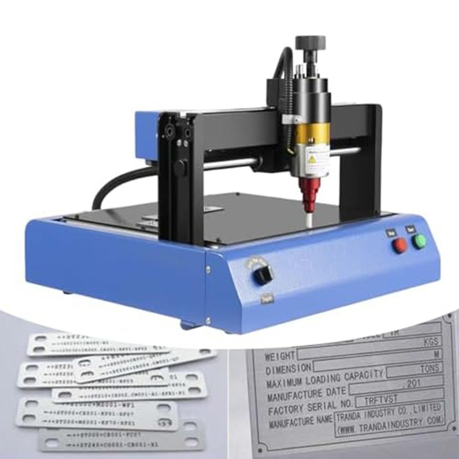 Marqueur électrique portable pour étiquettes en métal et plastique, dispositif de gravure haute vitesse pour plaques signalétiques industrielles, numéros de cadre et codes d'identification
