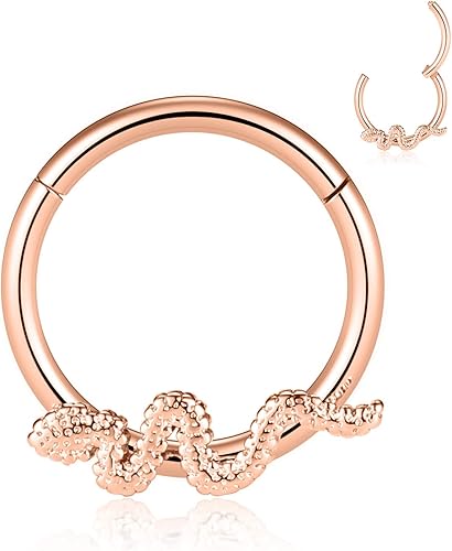 FUNLMO 18G 16G - Piercing para tabique apilado, triple apilado, acero quirúrgico, daith, caracola, hélix, cartílago, lóbulo, piercing