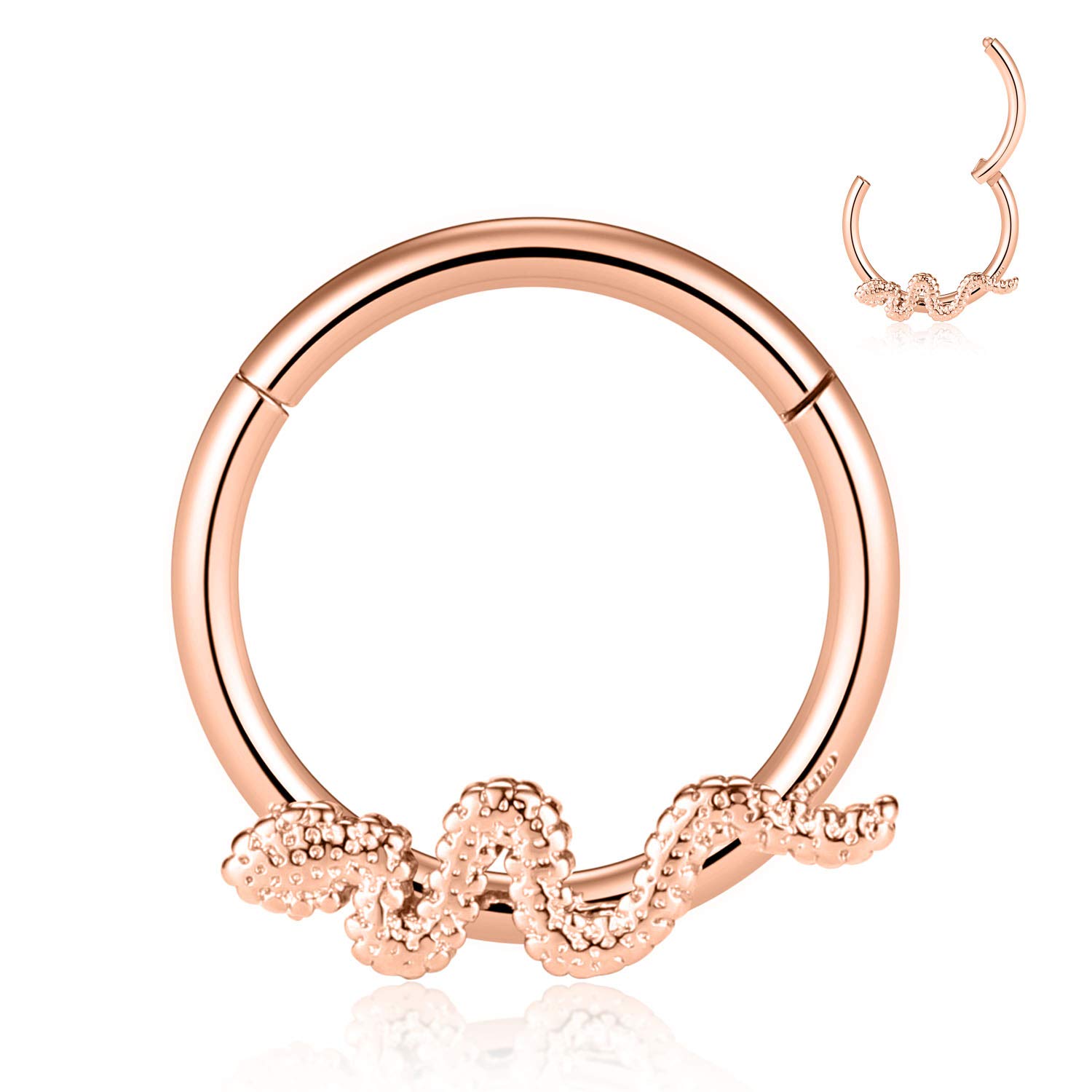 hengkaixuan Unique Animal Shape Septum Nose Ring Septum Jewellery 16G Daith Earrings Surgical Steel Nose Hoop Septum Clicker Conch Piercing Jewellery Rook Helix Tragus Cartilage Lobe Hoop Earring — view 57