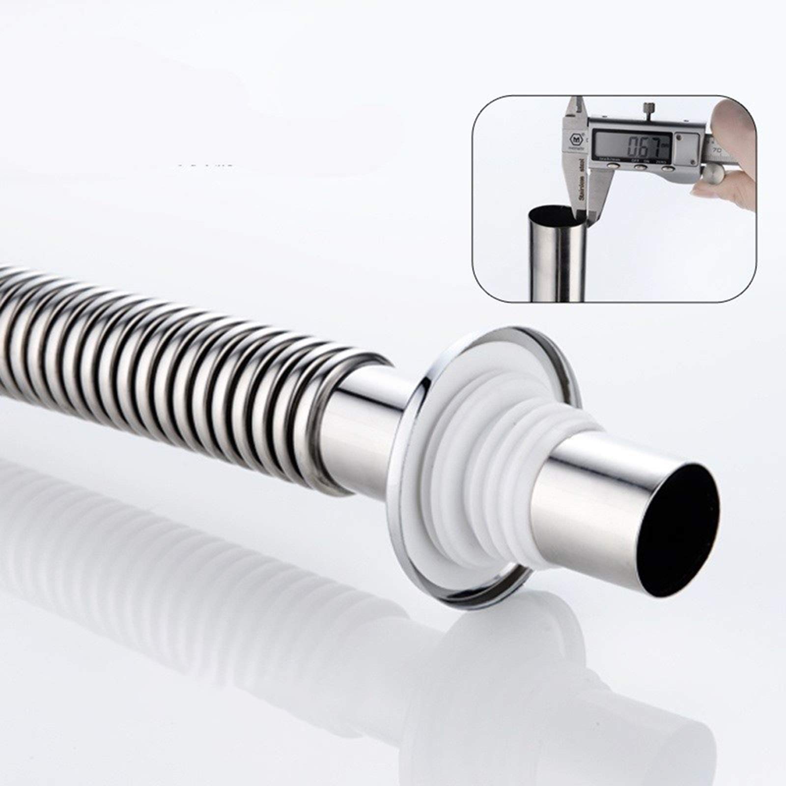 Tubo de desagüe flexible de acero inoxidable para fregadero de cocina, con filtro desodorante, accesorios de alcantarillado de baño, 60 cm