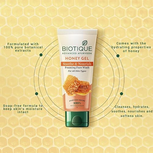 Miniatura 3 de Biotique Bio Honey Gel Refrescante Espuma Facial Wash, 5.1 fl oz 5.07 Oz. I Todo tipo de piel I enriquecido con miel potente limpiador, ilumina la