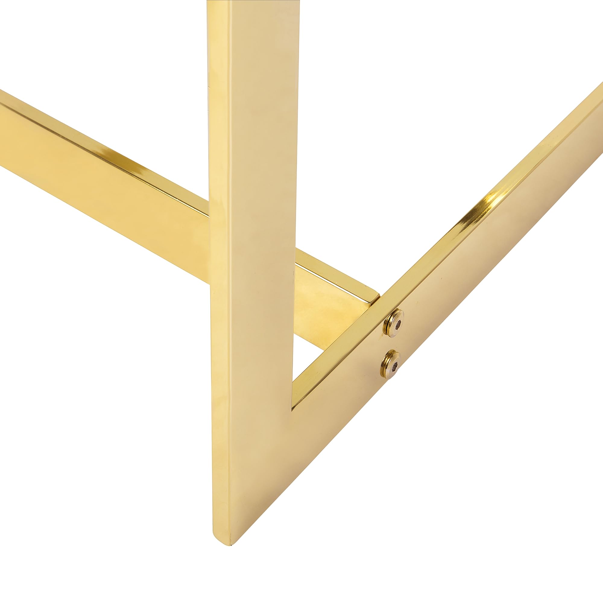 Beliani Table Basse avec Plateau en Verre et Cadre en Métal Doré au Style Moderne et Glamour
