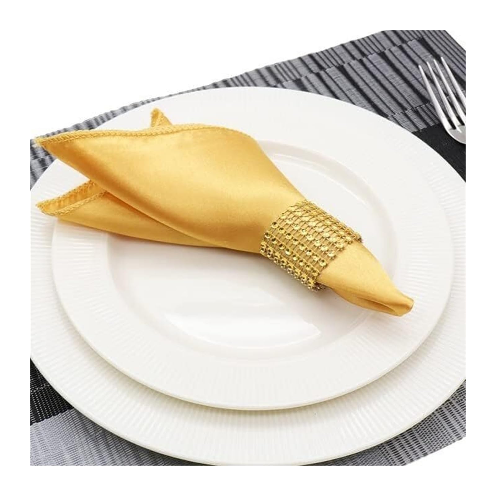 Silky Satin Cloth Napkins, Satin Cloth Napkins(Gold,12PC-30 * 30cm)