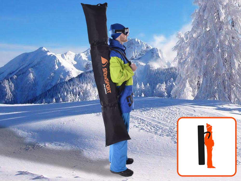 Snowsport - SuperPro - Housse de ski - 5 en 1 - 150, 160, 170 et 180 cm - Avec fonction sac à dos - Pour paire de skis et bâtons de ski