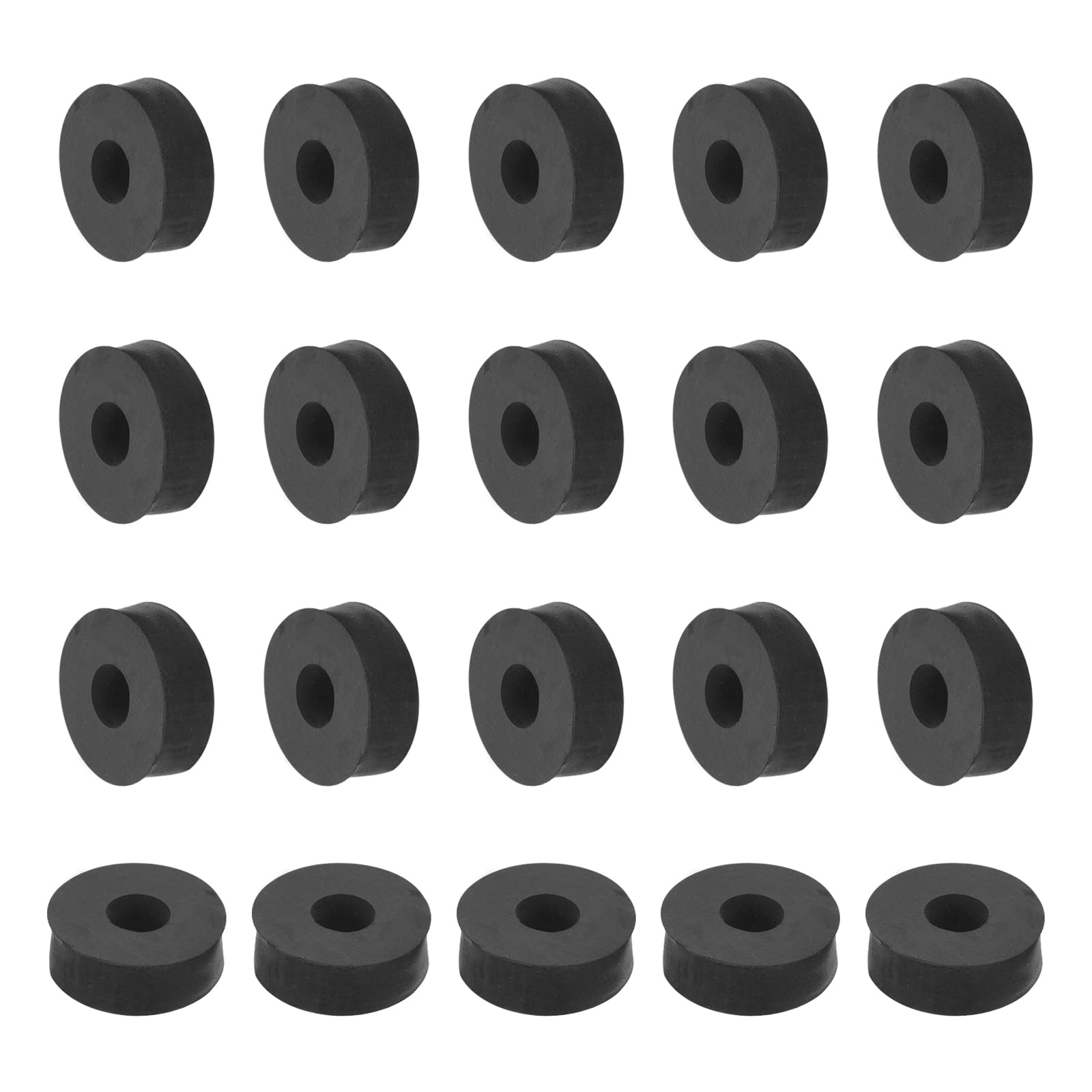 PATIKIL 20 Pcs Flat Rubber Washers 0.39" ID 1.18" OD 0.39" Thickness Sealing Rubber Spacer Gasket for Bolts Faucets Screws Hose Plumbing Black