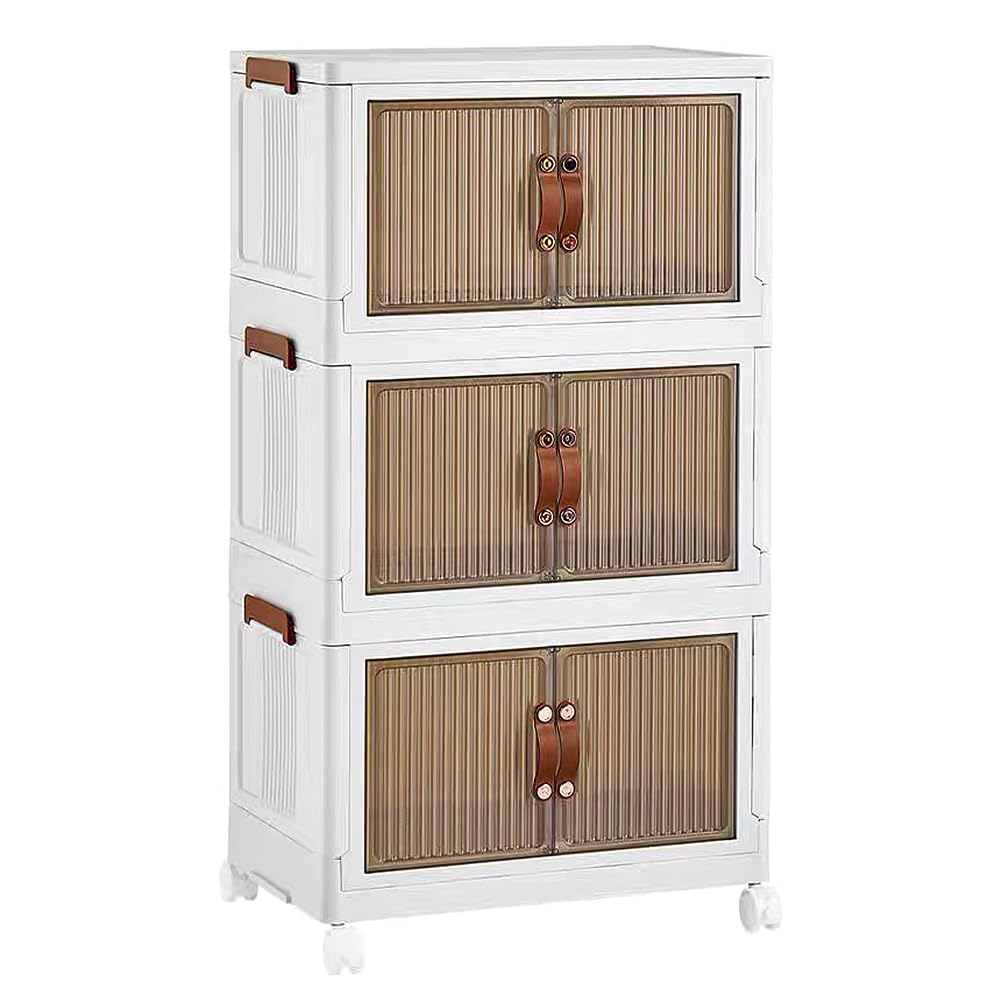 Tour de rangement à Roulettes en Plastique, 6 Grands Tiroirs,Ouverture Facile, Meuble de Rangement, Papeterie, pour Chambre, Salle de Bain, École & Bureau, Sans BPA-60*34*103 cm-blanc