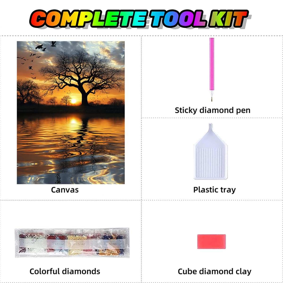 Drzewko diamentowe zestawy artystyczne dla dorosłych, malarstwo diamentowe, niebo, kryształ, zestawy artystyczne dla dorosłych, dzieci, DIY, 5D, kwadratowe, pełne wiercenie, klejnot, kropki, haft