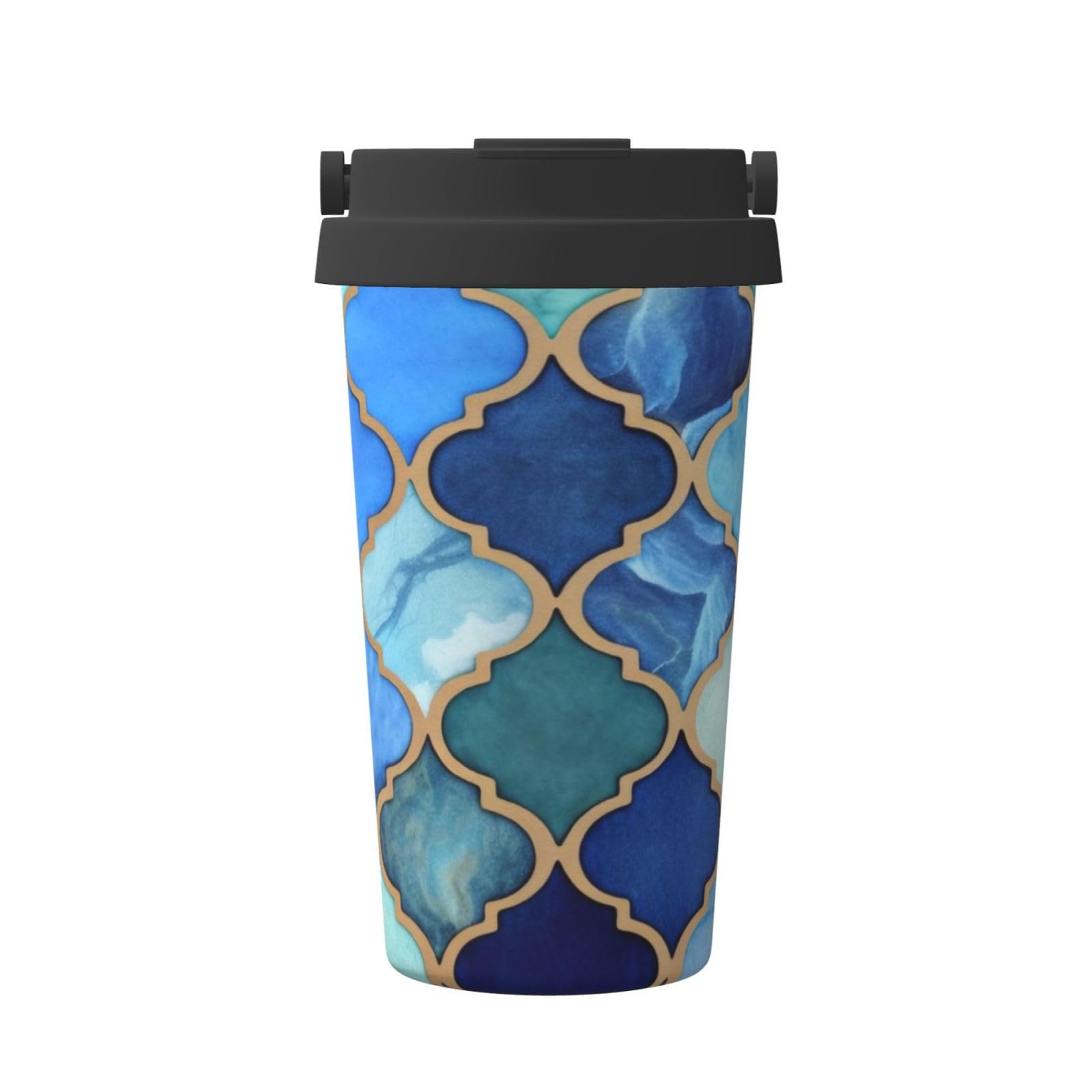 Cute Stone Pattern, Insulated Coffee Mug â€“ 17oz Double Wall Vacuum Stainless Steel Tumbler Cup with Leak-Proof Lid & Handle, Fashion Portable Travel Thermos Mug for Cold & Hot Drinks