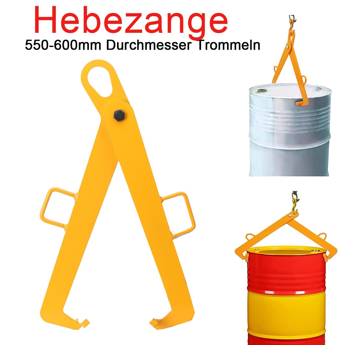Alicates de Elevación para Barriles de Aceite de 600 kg, Abrazadera de Elevación Vertical Pinzas para Barriles, Elevadores Garra Ganchos para Barriles, Pinzas Forestales para Troncos, Brazo de Agarre