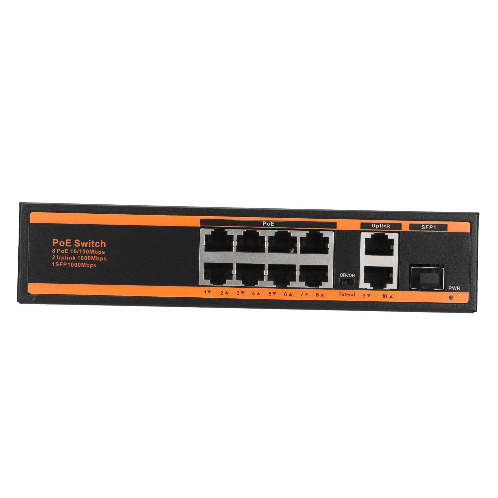 10-Portańskie PlZłącznik Poe, 8 Portowie Fast Ethernet Poe, 2 Porty Fast Ethernet, Niezarządzaliny Pluącznik Gigabit IEEE 802.3AT z Automatykizną detekcją, Cichy Bezyylatora,