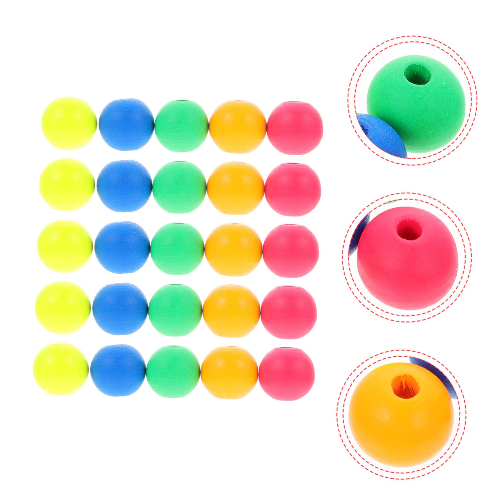 Angoily 3 series Cuentas De Madera Con Naturales Y Coloridas Para Manualidades Pulseras Fiestas Joyas Iridiscentes Surtidas Para Hacer Macramé 100 piezas x 3