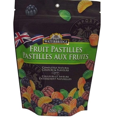Waterbridge Pastillas de frutas naturales dulces importados de Canadá  Colores y sabores naturales  Mezcla de frutas, multicolor  7.05 oz (paquete