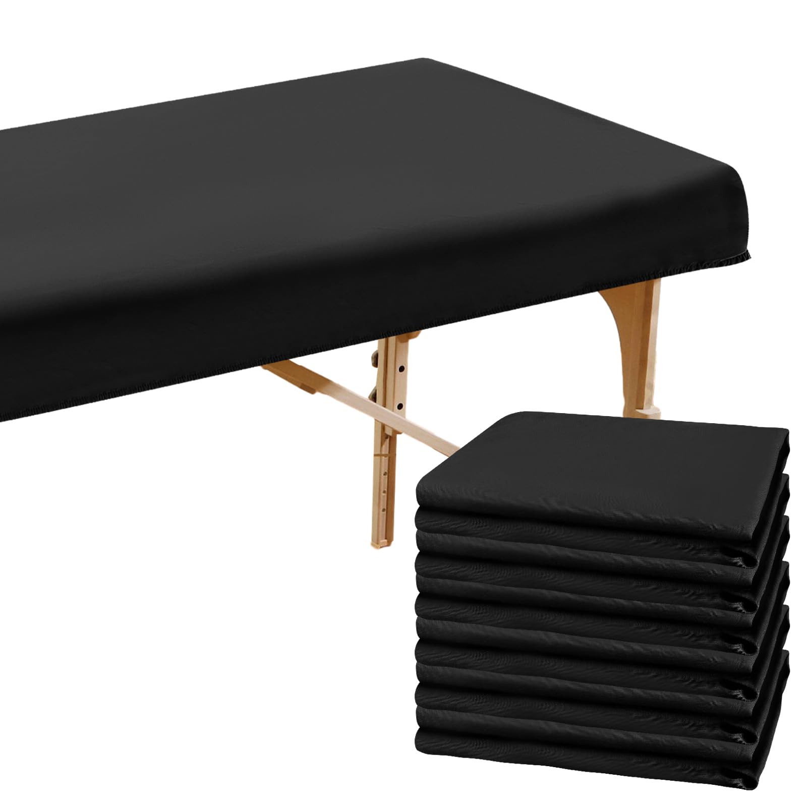 Macarrie 6 Pack Microfiber Massage Table Sheets Soft Massage Table Cover Reusable Spa Bed Sheets Salon Table Protective Cover Massage Table Fitted Sheets(Black)