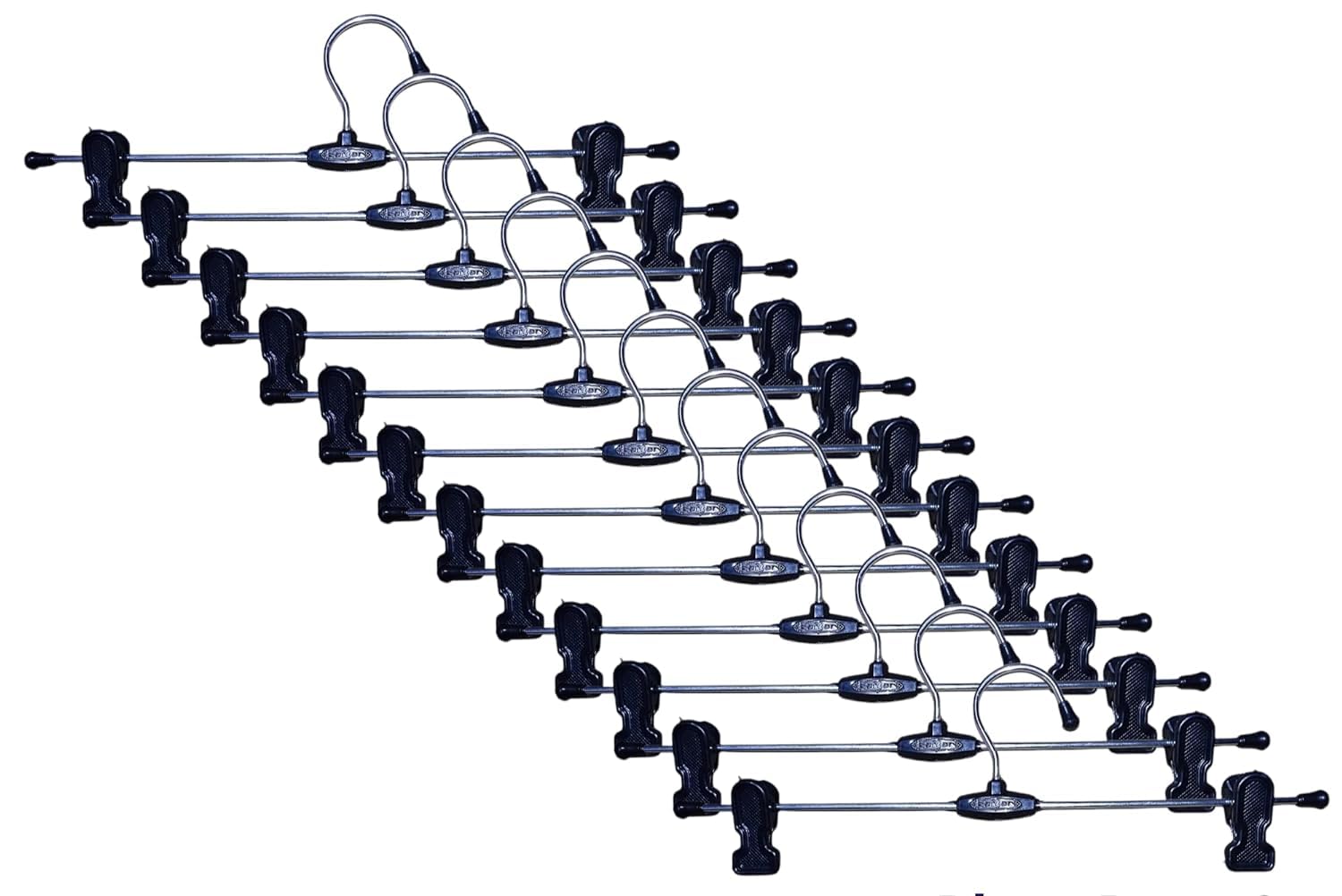 Reliable Stainless Steel Hangers | Plastic Adjustable Non Slip Clips |Space Saving Swivel Hook | Cloths Pants Skirt Children Shorts Hanger | Slack Jacket Dress Shirt Clothes Scarf Saree Coat (12)