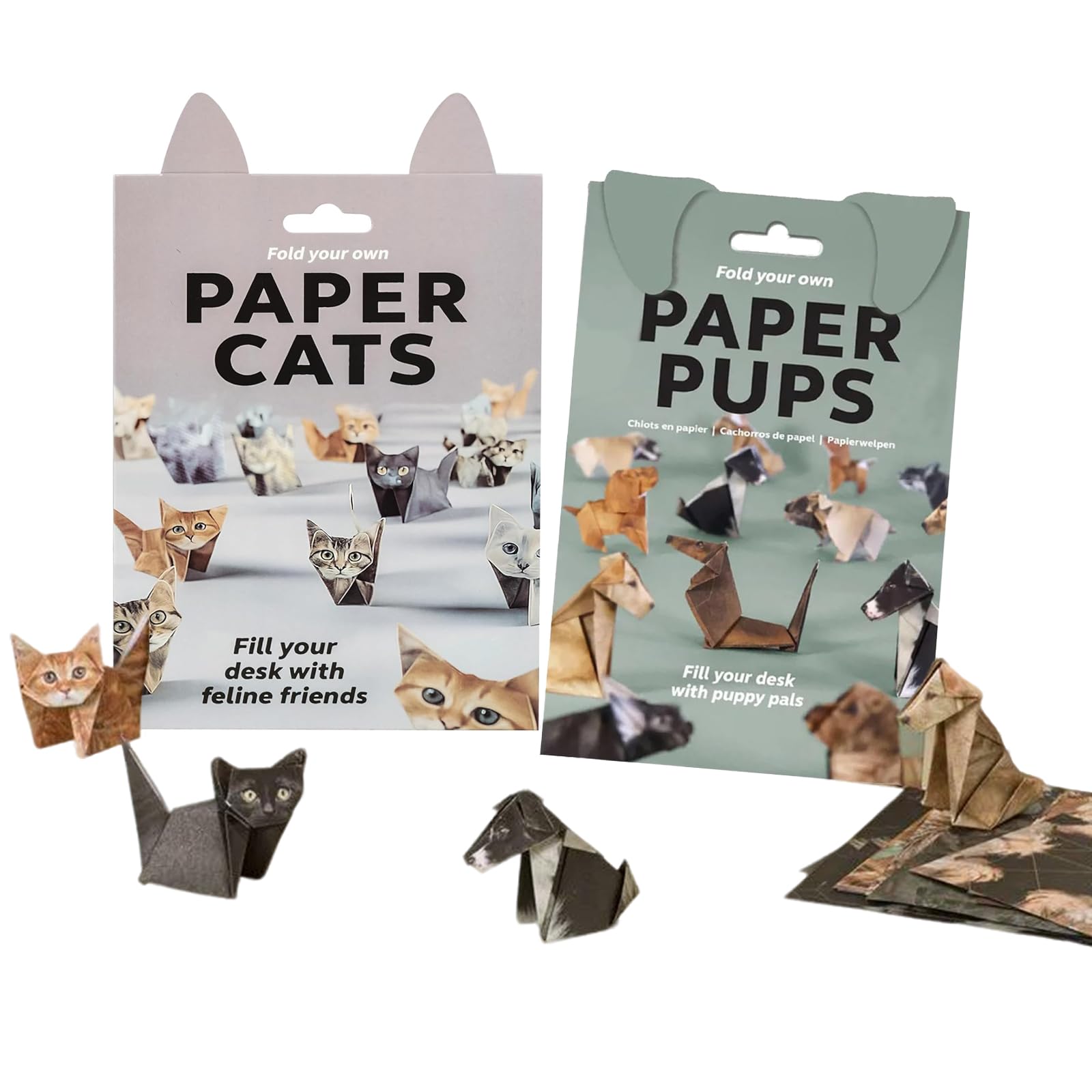 XoeLLe 100pcs Origami Cats Paper Pups Origami Cat Gifts 3D Printed Cute Animal Creative Craft Activity for Adults Kids Animal Lovers Handmade Decoration Gift