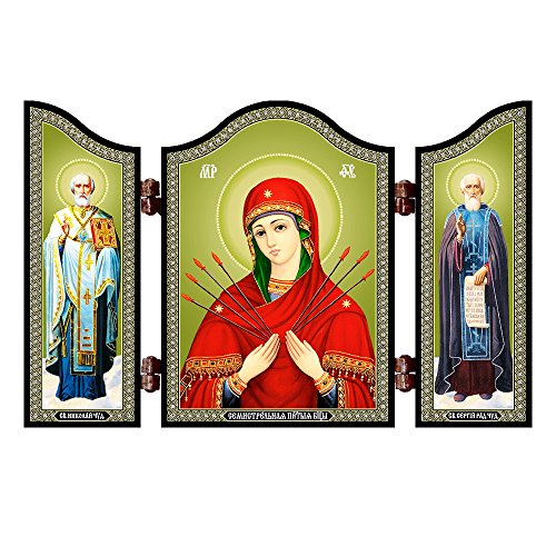 NKlaus 1425 Mäßigung der bösen Herzen Siebenpfeilige christliche Ikone Semistrel'naja Ik