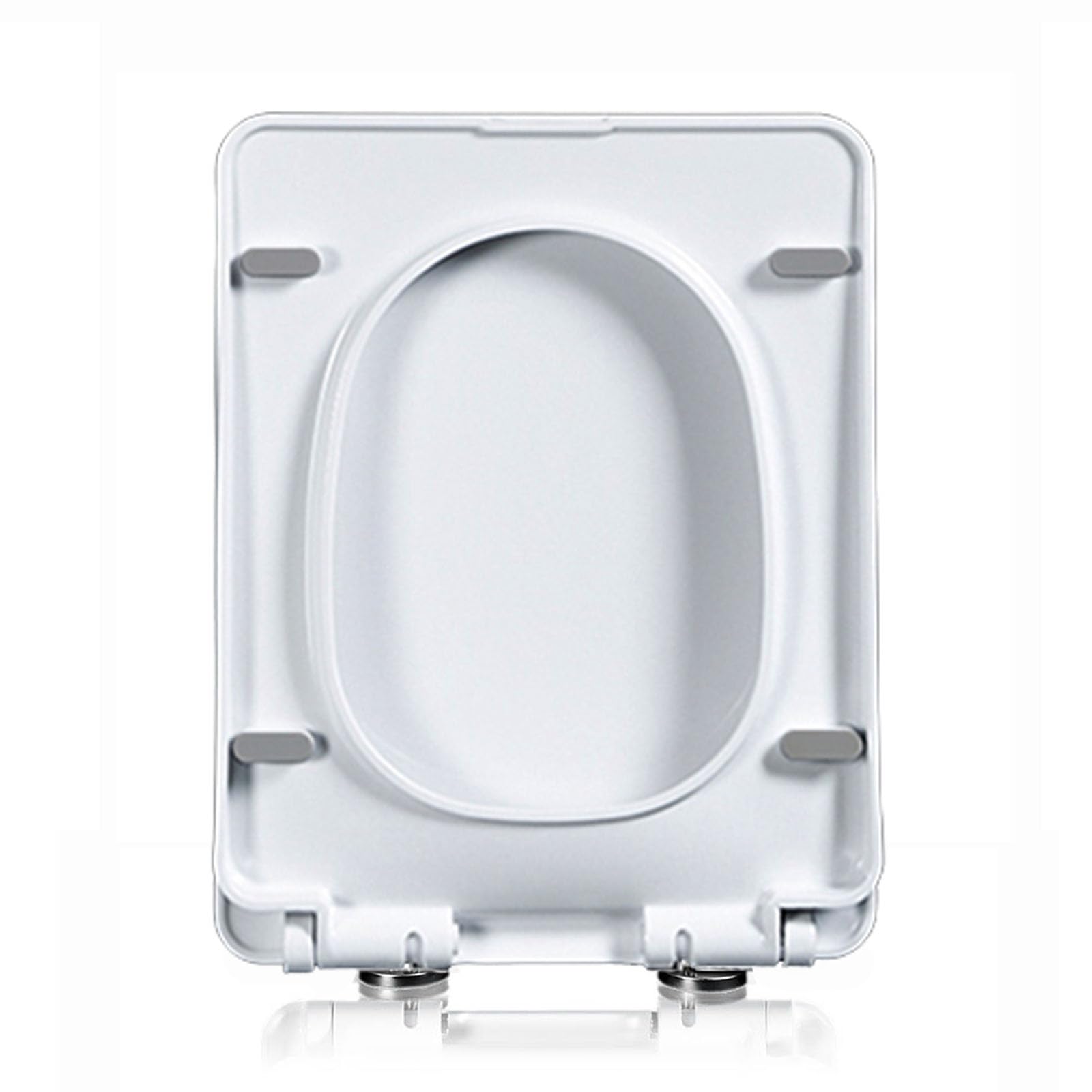 YUZGUHEY Toilet Seats, Square Seat Soft Close White, Loo Lid Quick Release Hings, Easy Clean Bathroom, Top Fixing,04d(06a)