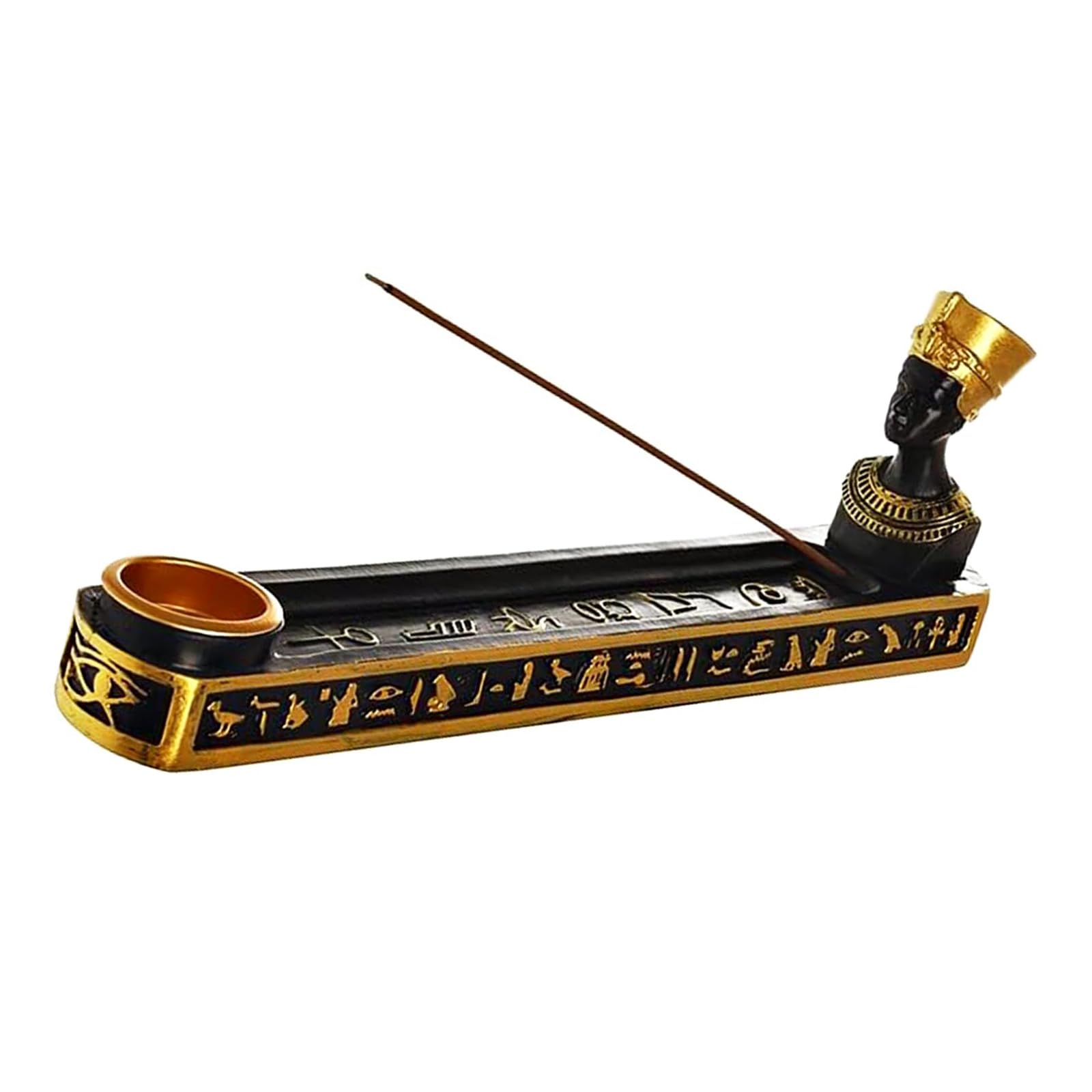 Egyptian Incense Stick Holder, Egyptian Incense Burner with Ash Catcher, Stick Collecting Burner Tray with Ash Catcher